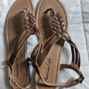 American Eagle Outfitters Tan Braided Sandals